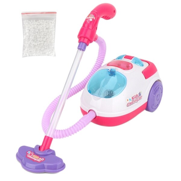 Pretend Play Toy Vacuum Cleaner Toy for Kids Housekeeping Cleaning Trolley Play Set Mini Clean Up Cart