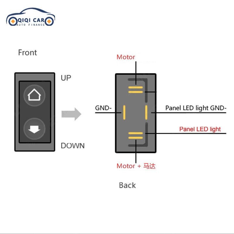 QIQI 10-30A Cửa Sổ Điện Nút Công Tắc Cho Tất Cả Các Xe Ô Tô Với Đèn LED Xanh Lá Cây Phím Trên Ô Tô Chuyển Đổi【fast】