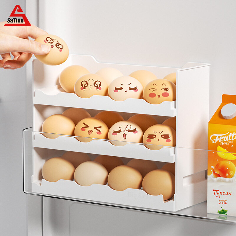 Egg Storage Box Creative Flip Kitchen Egg Box Household Refrigerator Duck Egg Storage Box Household New Kitchen Egg Rack