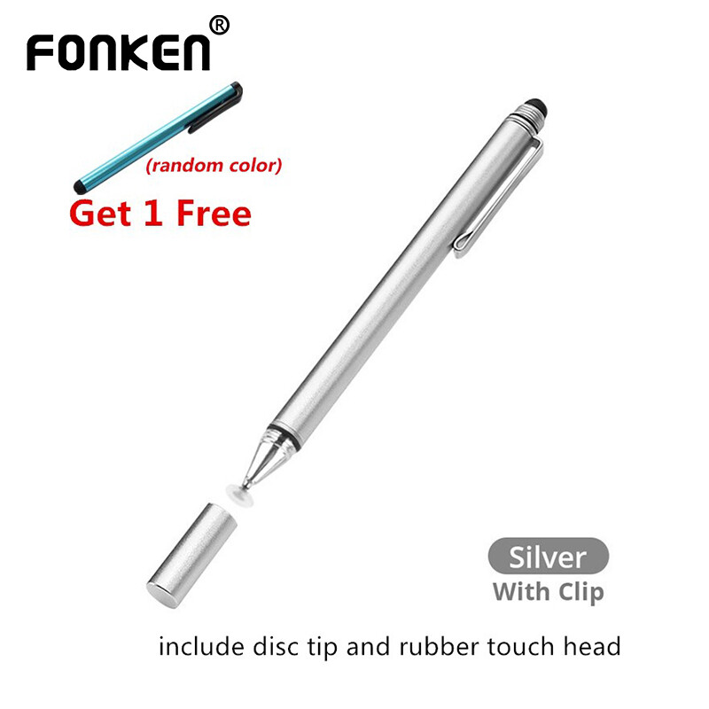 Fonken 2 in 1 Stylus pen Universal Clip Capacitive Pencil Touch Screen Stylus Pen For Android IPad Apple