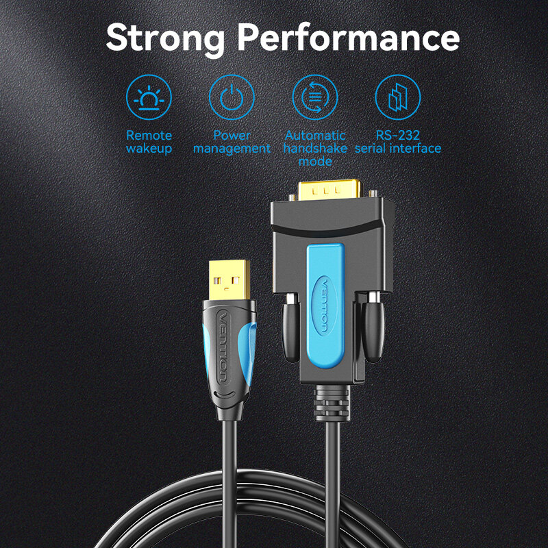 Vention USB để RS232 Bộ chuyển đổi nối tiếp tương thích với Windows 8/8.1/10/11 MacOS Linux kết nối máy tính máy in