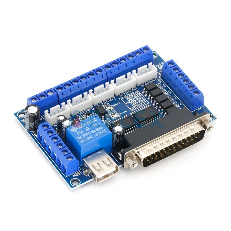 MACH3 Inter Board CNC 5 Axis With Optocoupler Adapter Stepper Motor Driver + USB Cable Electrical Circuitry - Parts