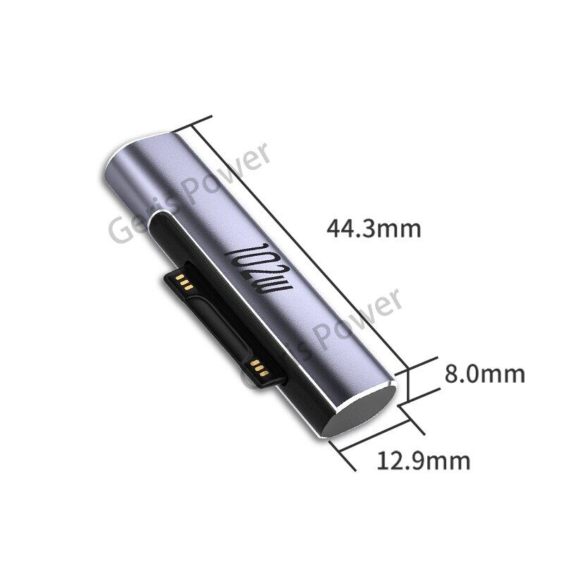 Đầu Nối Bộ Chuyển Đổi Nguồn PD USB Type C 15V 102W Bộ Chuyển Đổi Sạc Nhanh Cho Microsoft Surface Pro 8 7 6 5 4 3 Go Book 1 2 3