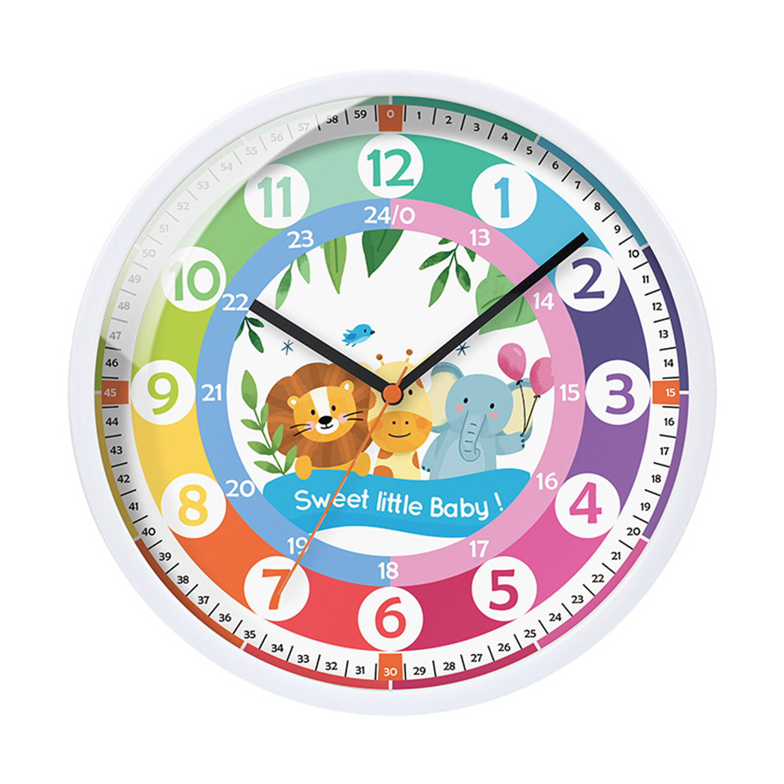Licao Lighting Kids Wall Clock Cartoon Creative Early Education Learning Clock Multi-style Color Decoration Round Alarm Big Number Print Teaching Clock for Kids Excellent Kids Education