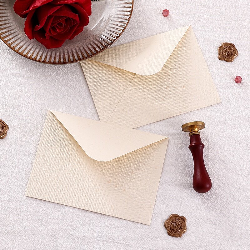 5 pcs Linen kết cấu phong bì đơn giản phong bì Retro thiết lập