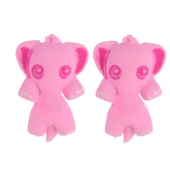 1 Pasang Wanita Lempung Polimer Anting Anting Hewan Gajah Kartun