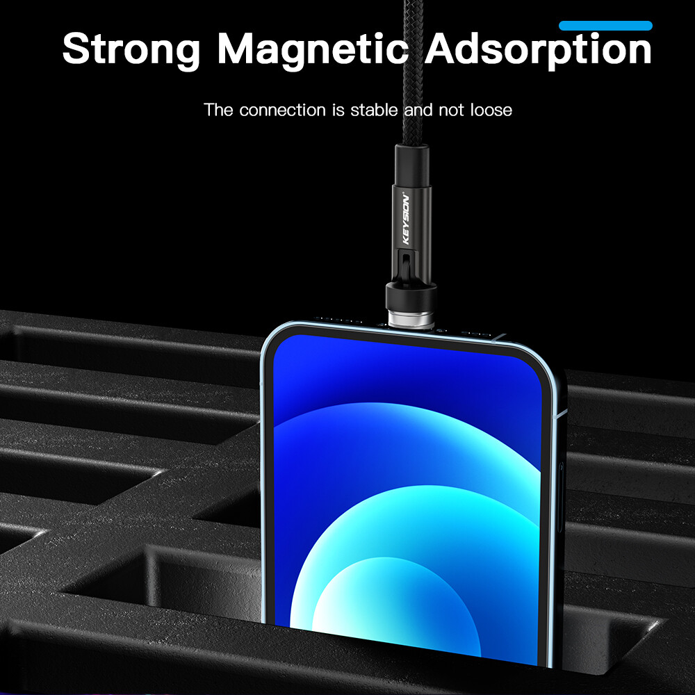 KEYSION Cáp Châm Xoay 540 Cáp Micro USB Type C Sạc Nhanh 5A Cho iPhone Xiaomi Dây Dữ Liệu Sạc Điện Thoại Châm