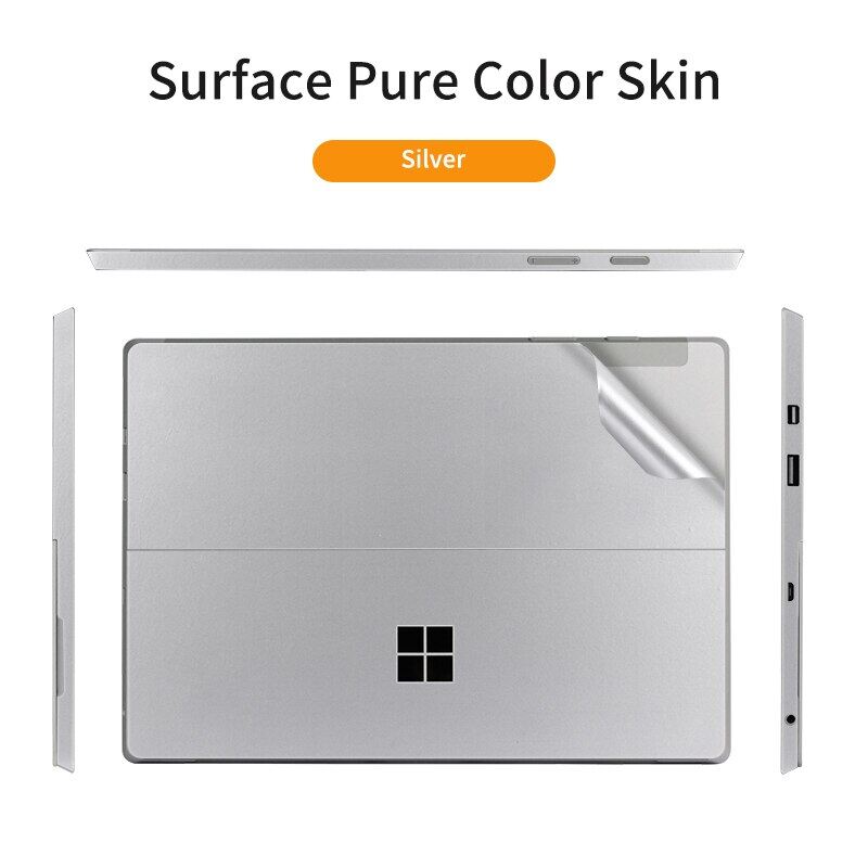 Solid color vinyl Sticker for Microsoft Surface Pro 7/6/5/4/3 8/9 Surface pro X GO 2 Back Cover Body Decal Skin Protector