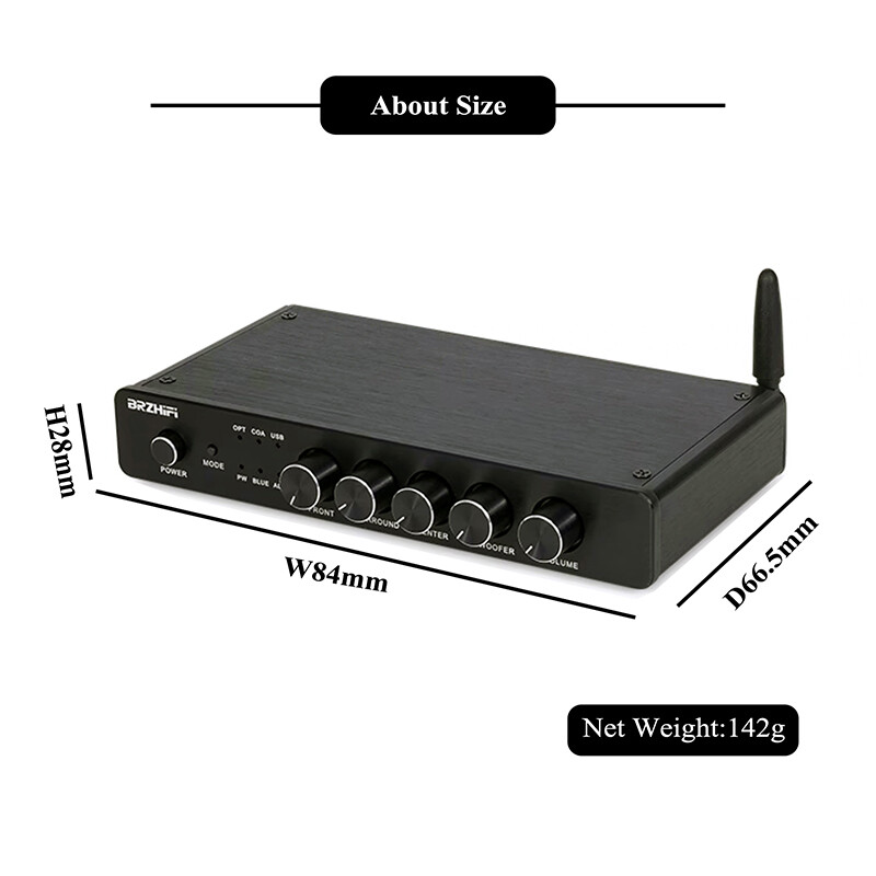 Hifi 5.1ch Audio Decoding Bluetooth Music Player AC3 OPT AUX COAX USB Lossess Play Home Decoder QS7785PF Preamplifier Effector