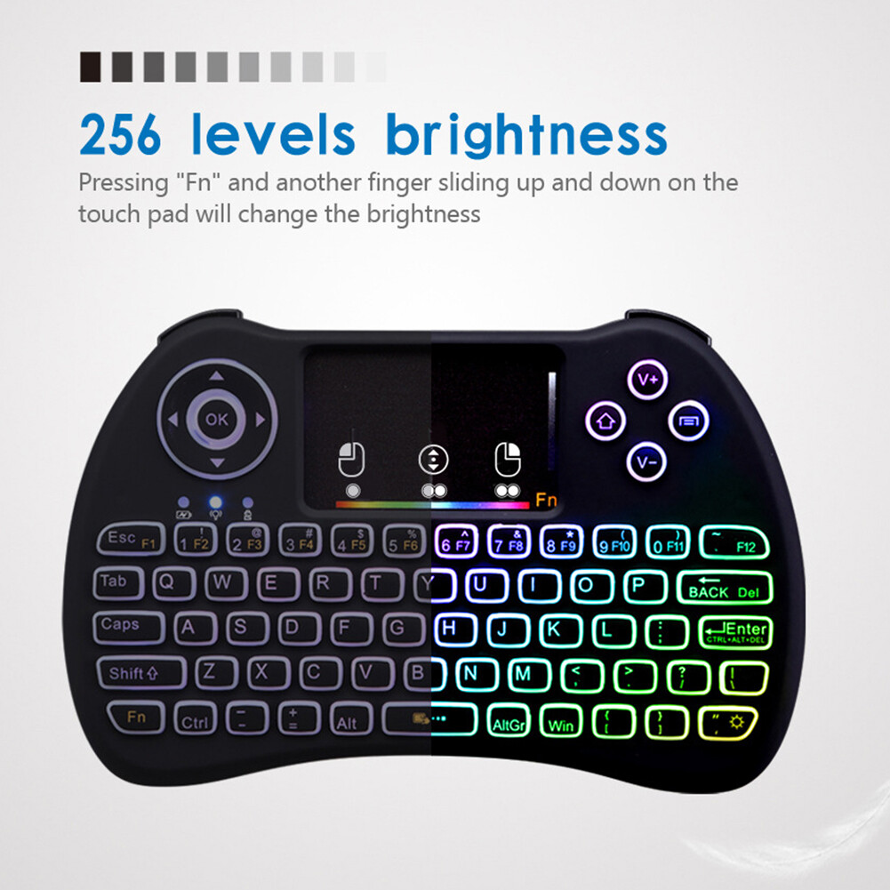 RGB Backlight Mini Wireless Keyboard With USB Receiver Keyboard for Mac OS Linux
