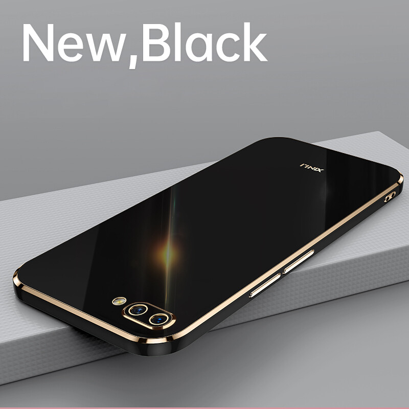 AnDyH Ốp Điện Thoại Mạ Cho OPPO A3S A12E Realme C1 Ốp Bảo Vệ Máy Ảnh Chính Xác Ốp Viền Thẳng Sang Trọng