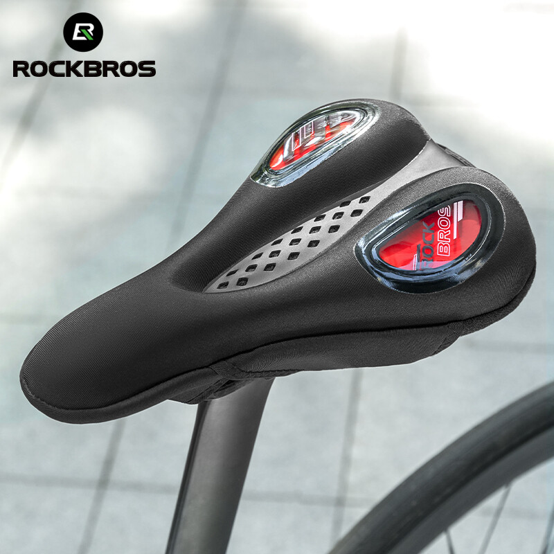 ROCKBROS Bicycle Saddle Cover Liquid Silicon Comfortable Shockproof Memory  Foam Breathable Durable Seat Cover Road Bike MTB Accessories Comes With