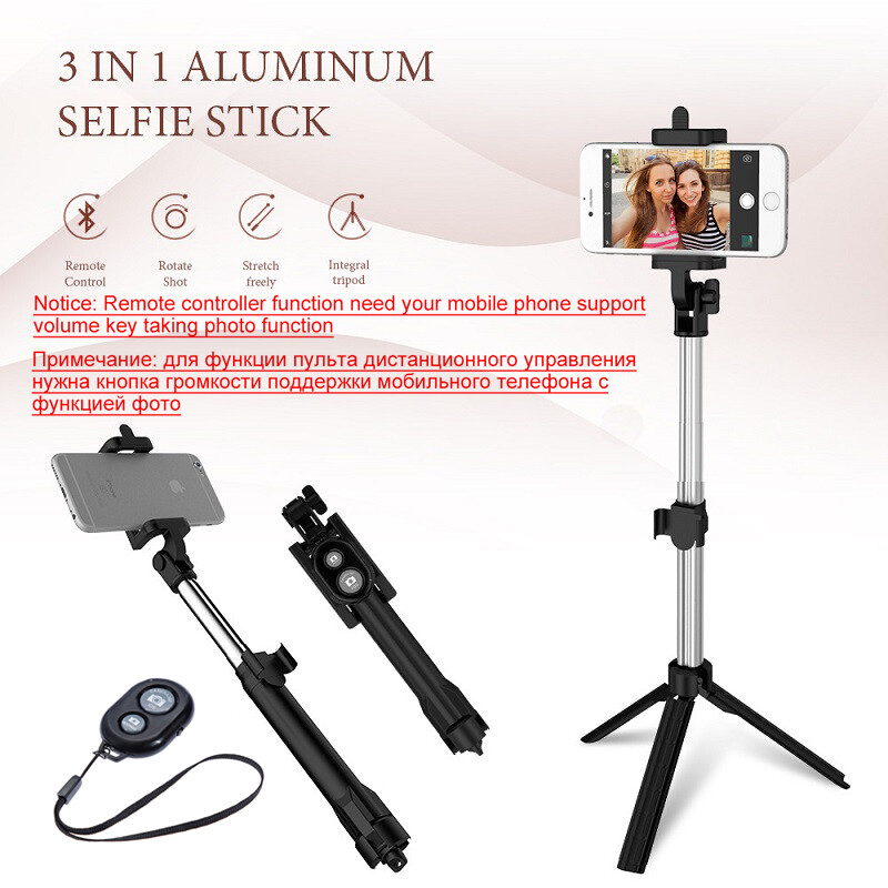 Zelion Chân Máy Đơn Di Động Gậy Chụp Ảnh Tự Sướng Bluetooth Camera Điều Khiển Từ Xa Có Nút Cầm Tay Gậy Selfie Cho iPhone 6 8 Plus Huawei Android Stick Z2