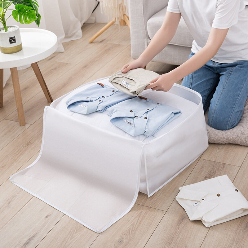 Ready Stock - PEVA High Quality Large Capacity Foldable Clothes Quilt Storage Bag Waterproof Dustproof Storage Bag 衣服收纳包