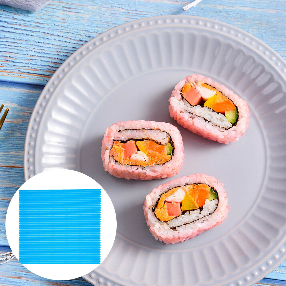 Thảm Cuộn Sushi Màu Xanh Nhà Bếp Dụng Cụ Làm Sushi Chống Dính Dụng Cụ Cuộn Sushi Bằng Nhựa Nhật Bản Thảm Đĩa Sushi Tự Làm Tại Nhà