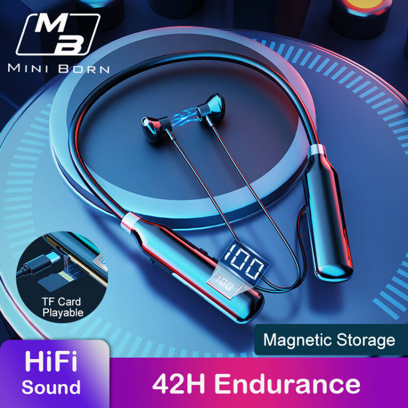 Mini Born TWS Earphone Wireless Bluetooth Headphones In-Ear Headphones Neck Hanging Earbuds Neck Hanging Earbuds Waterproof Sport Earphone HIFI Stere_voghion.com