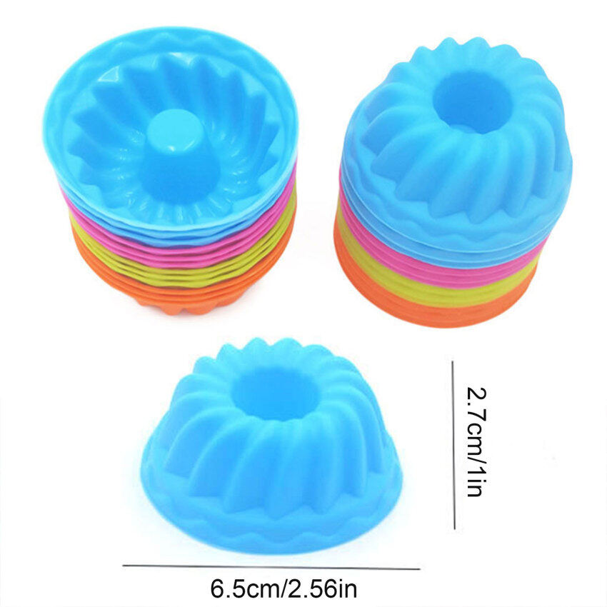 6/12pcs Silicone cupcake chén nướng 6 gói, tái sử dụng & không dính giấy lót bánh cupcake muffin chủ sở hữu thiết lập cho Đảng Halloween Giáng sinh, dễ lau chùi Pastry Khuôn Muffin