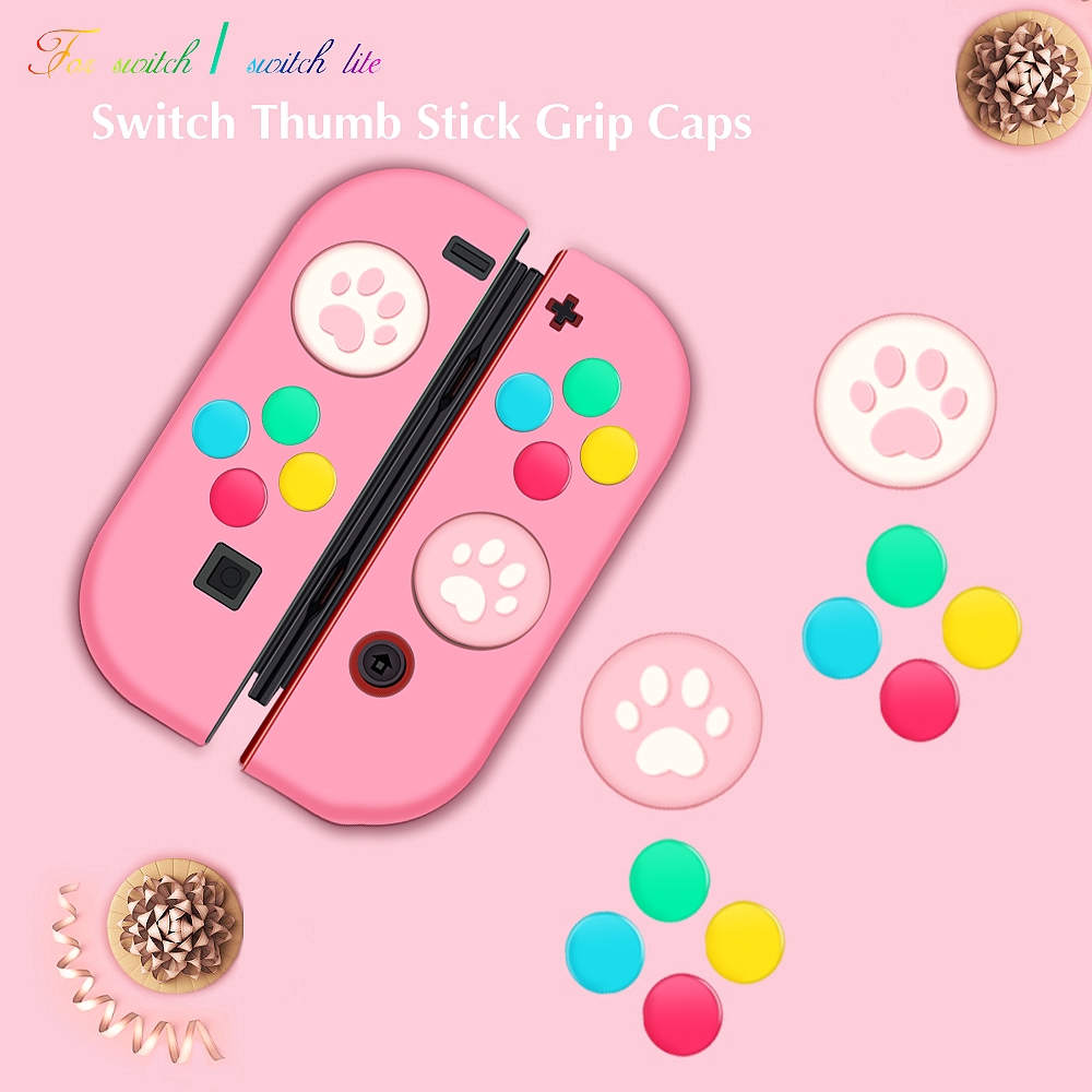 Cho Nintendo Switch Cần Điều Khiển Joy Con Miếng Dán Chìa Khóa ABXY Nút, Nắp Kẹp Ngón Tay Cái, Bộ Điều Khiển Vỏ Bảo Vệ Ốp Lưng Nhiều Màu Sắc