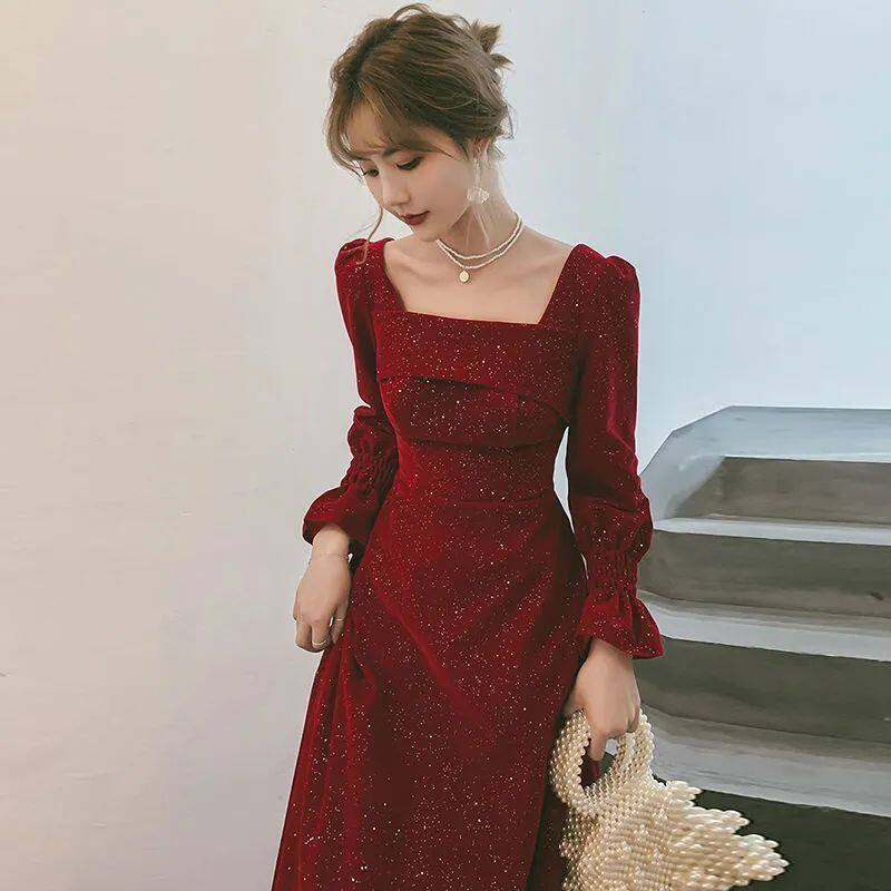Plus Size Sequined Dress for women Christmas Gown Lady Party Dinner Wedding Slimming Fashion Female Evening Dresses