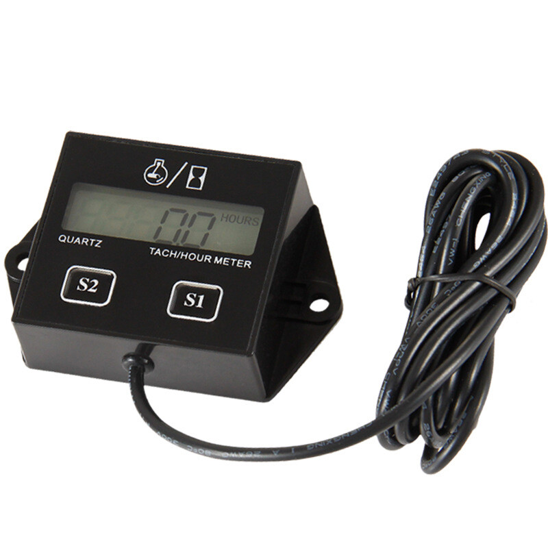 Động cơ Bộ Đo Tốc độ màn hình LCD Đồng hồ đo vòng tua máy công tơ mét RPM động cơ kỹ thuật số