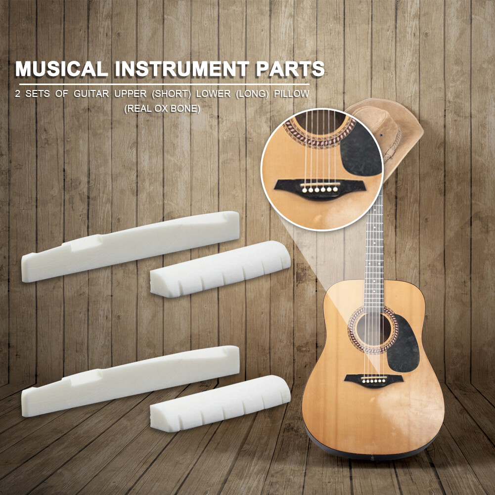 4 Chiếc Guitar Xương Trâu Cầu Nut Saddle Cho Đàn Guitar 6 Dây Nhạc Cụ Dây Các Bộ Phận