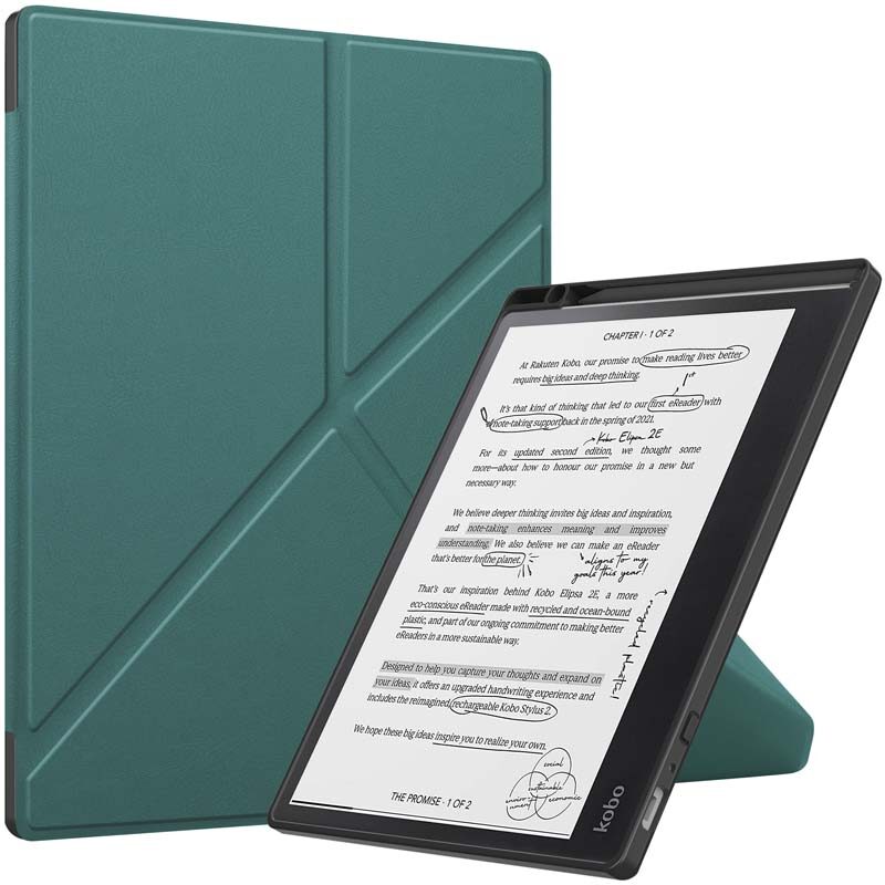 PU leather flip case for Kobo Elipsa 2E soft anti-fall cover with pen slot Elipsa2E 10.3 inch cute stand casing holder