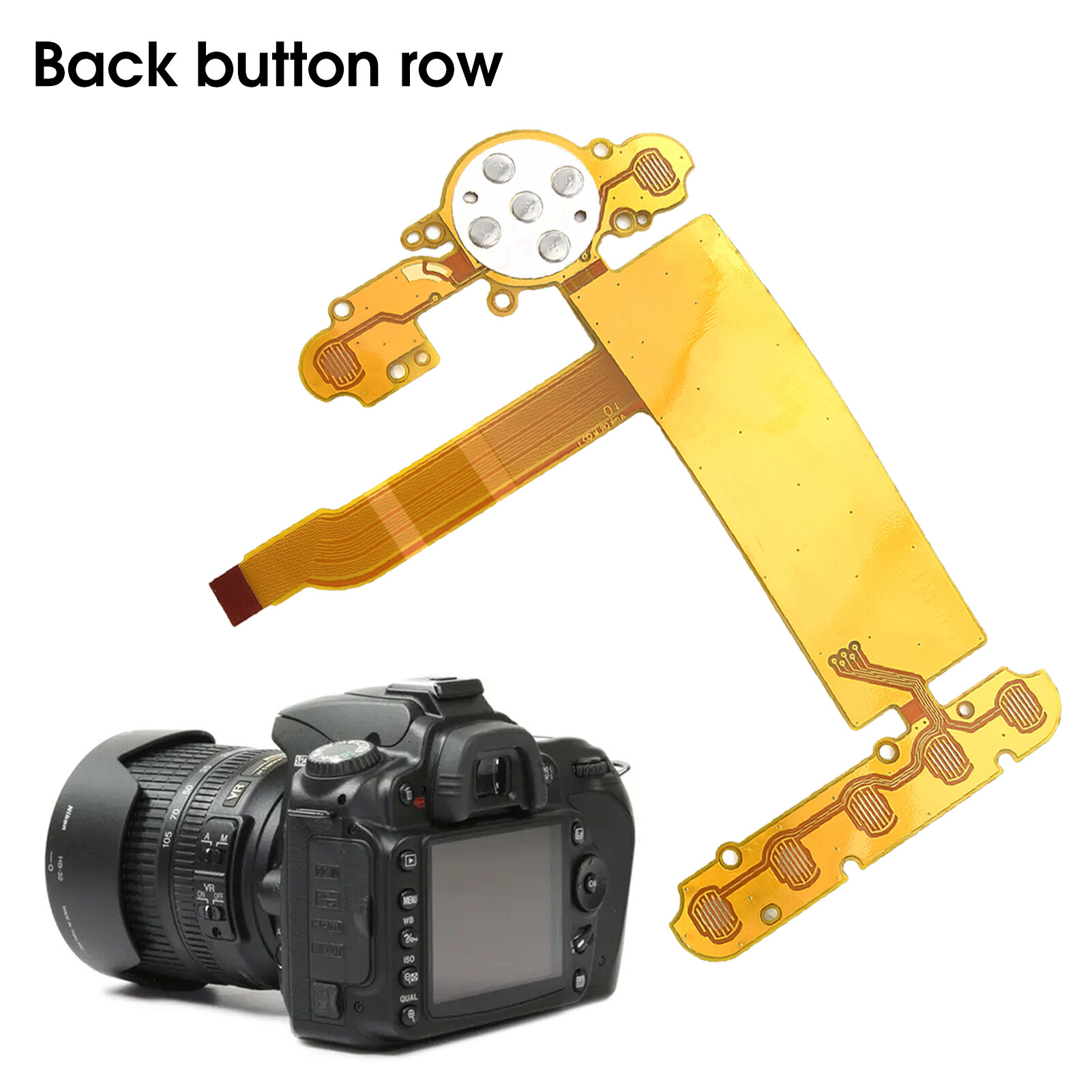 Baicai Bo Mạch Chìa Khóa Nhà Bếp Cáp Dẻo Nắp Lưng Sau FPC SLR Chuyên Nghiệp Bo Mạch Phím Cáp Dẻo Phụ Kiện Sửa Chữa Cho Nikon D90 Nút Bàn Phím Nhỏ Gọn