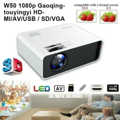 LED MINI Projector 8000 Lumens 1080P Resolution Portable WiFi 3D 4K HD Mobile Phone Wireless Projector Home Theater