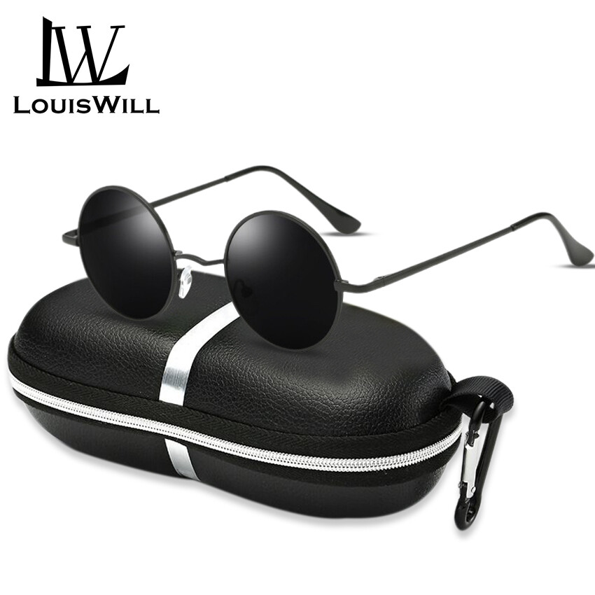 LouisWill Men Sunglasses UV400 Polarized Sunglasses Retro Round Frame Sunglasses Sport Sunglasses Outdoor Activities Eyewear Driving Fishing Eyewear Silicone Nose Pads Sun Glasses