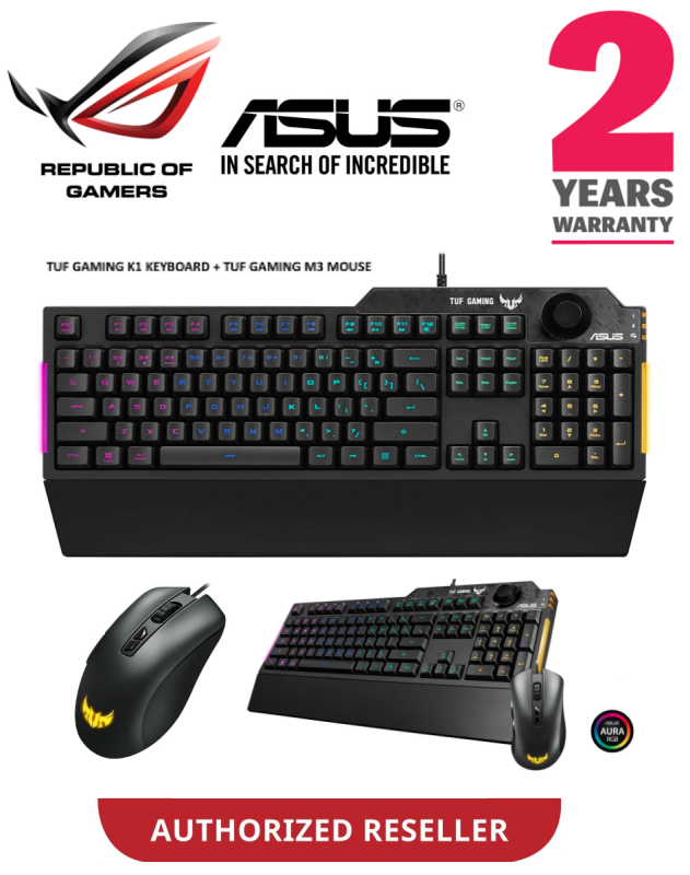 ASUS GAMING KB TUF K1 RGB KEYBOARD + M3 GAMING MOUSE (LIMITED BUNDLE UNITS) Malaysia