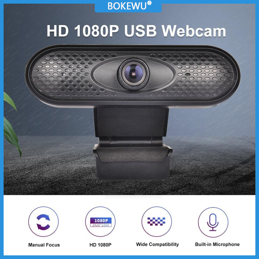 BOKEWU USB Computer Webcam Full HD 1080P Web Camera Digital Web Cam With Micphone For Laptop PC Tablet Rotatable Camera
