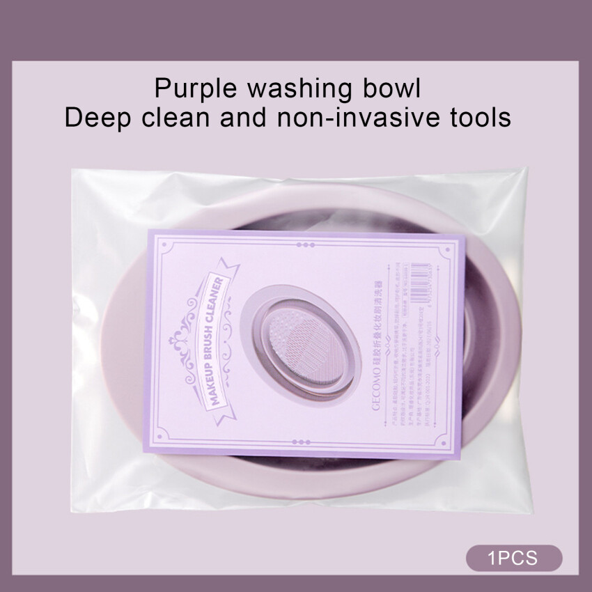 Soft Silicone Makeup Brush Folding Cleaning Bowl Brushes Cleaning Mat Cosmetic Eyeshadow Brush Cleaner Colorful Scrubber Box 1PC