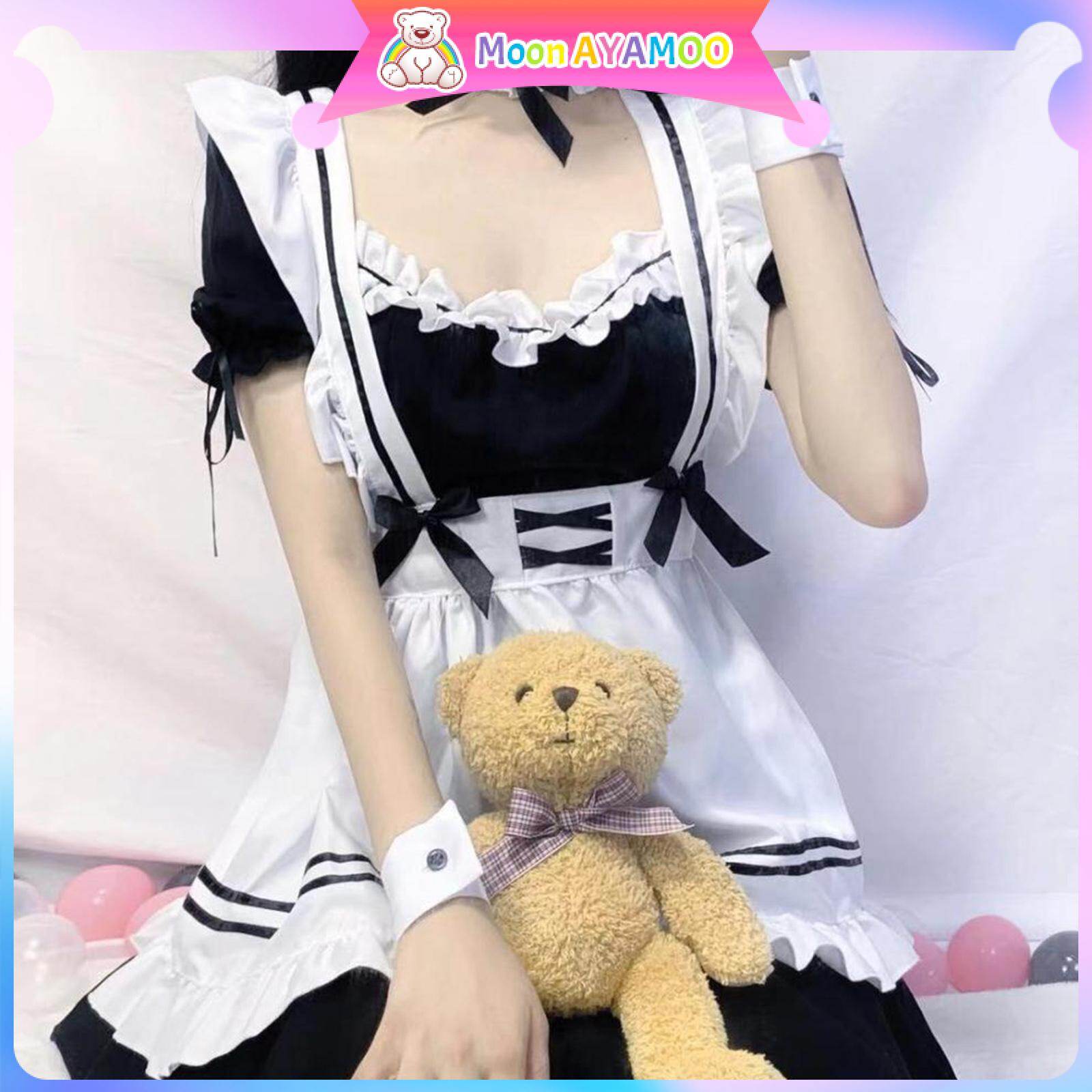 Moon AYAMOO Maid Costume Maid Dresses Classic Sweet Lolita Japanese Anime Maid Outfit