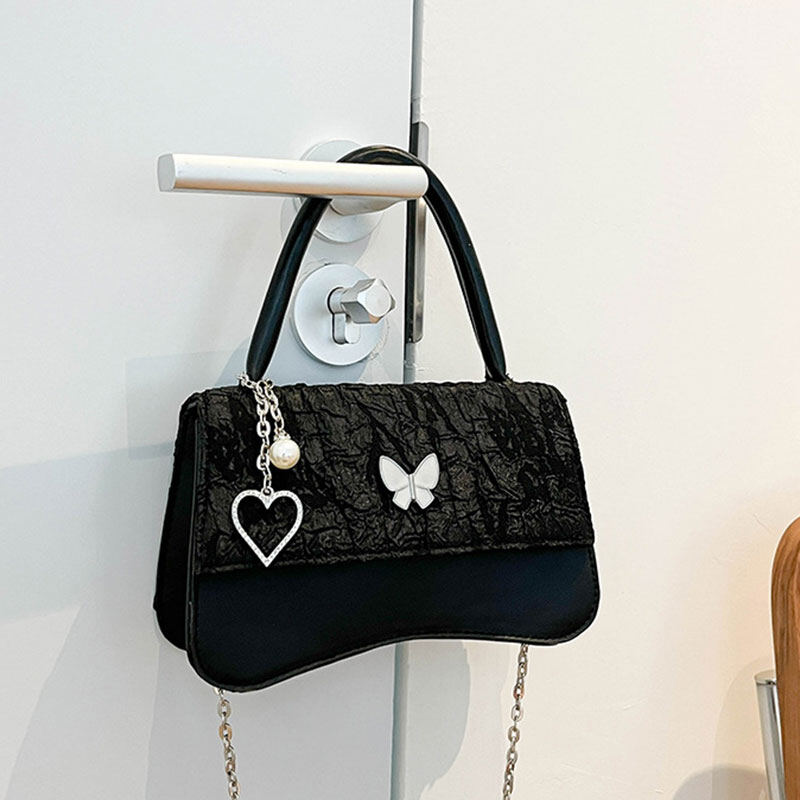 C&K⚡Miễn Phí Vận Chuyển⚡ Girly Heart Bow Handbag Chain Shoulder Diagonal Span Bag