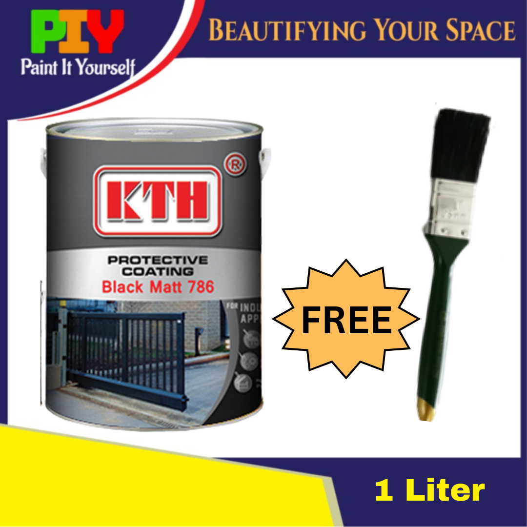 KTH Black Matt Paint 786 Anti Rust Anti Karat Undercoat kayu besi