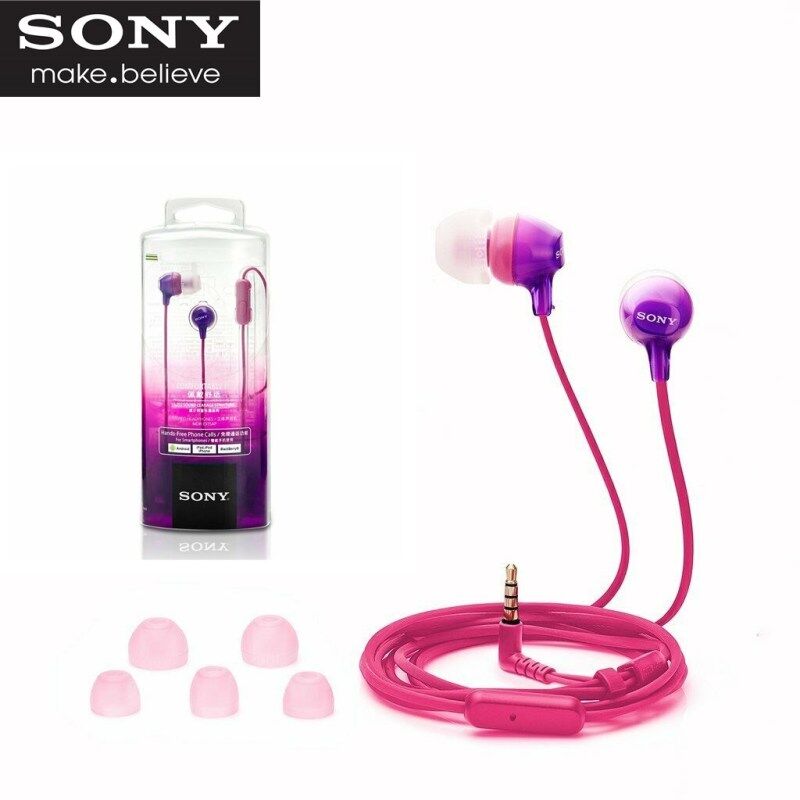 Original Sony MDR-EX15AP Headphone 3.5mm Jack Wired Earpiece Earphones Gaming Earbud Handsfree Headset Headphone with Mic For iOS Android iPhone Huawei Samsung Xiaomi OPPO Vivo Singapore