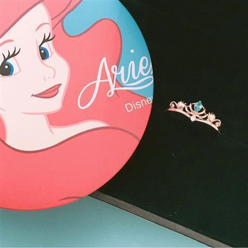 Fashion Jewelry Shop INS Princess Ring Female Gold Color Zircon Rings Student Exquisite Birthday Gift