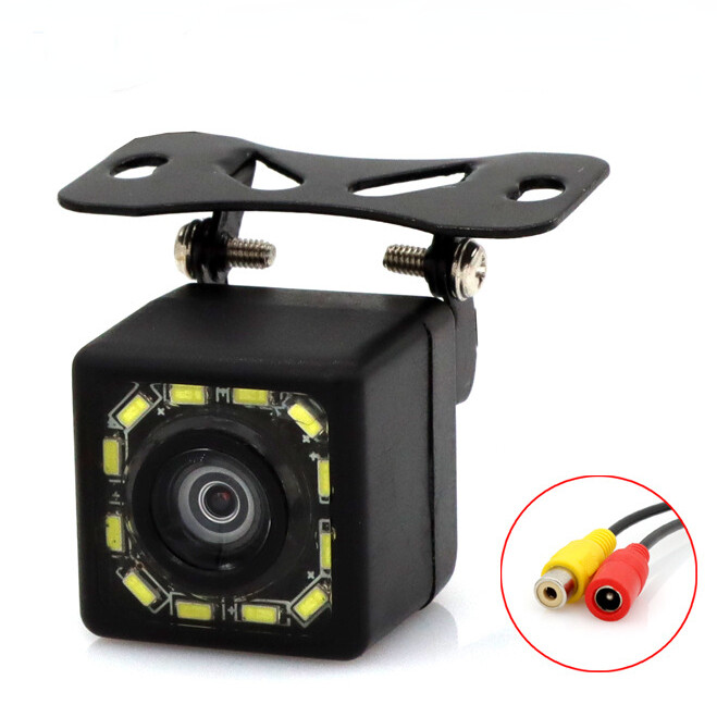 Car camera 1080p rear view ccd high-definition wide-angle night vision blind area image 12 lamp reversing camera