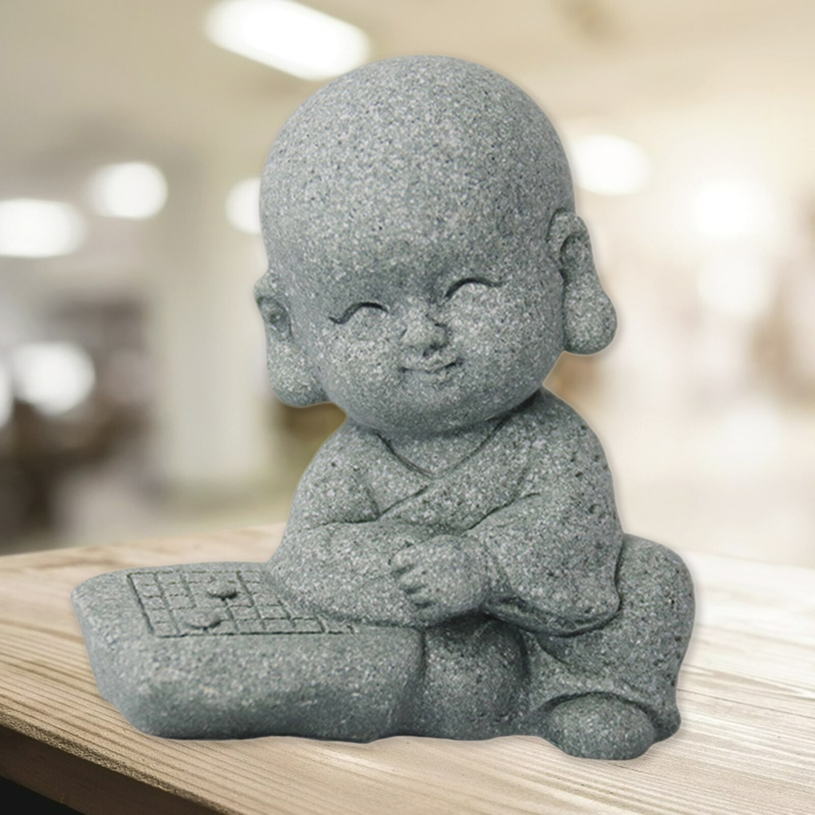 Baoblaze Creative Monk Buddha Statue Resin Zen Chinese Figure Crafts Tea Pet Present Sculptures Baby Monk Buddha Statue Monk Figurine