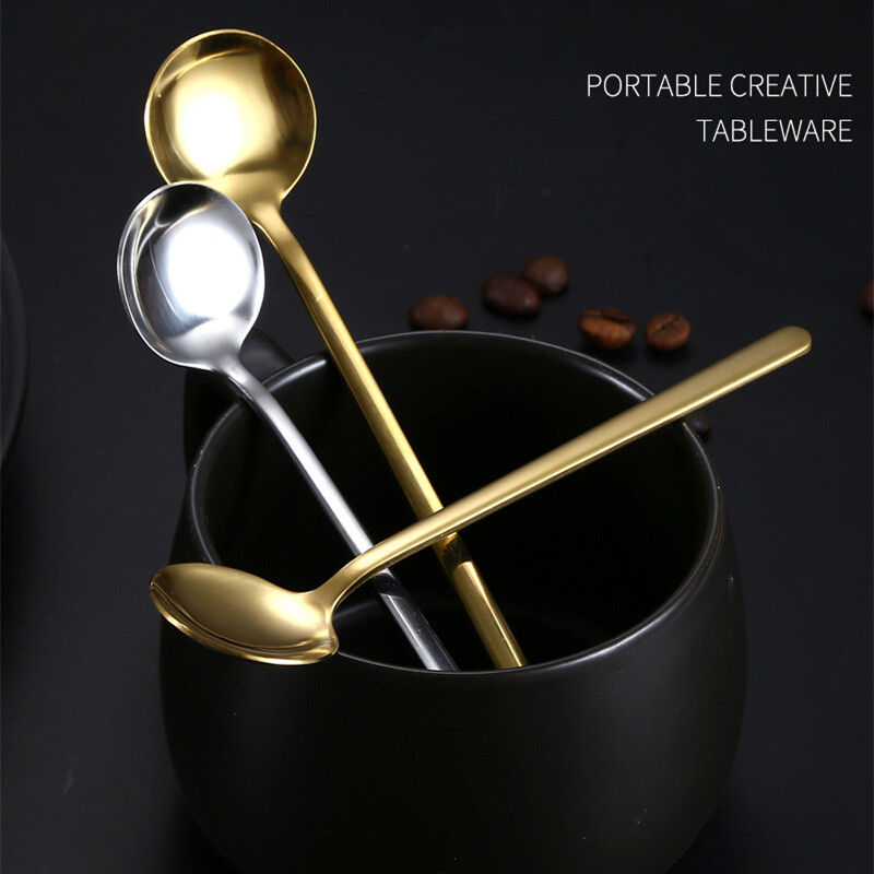 Stainless steel small round coffee spoon