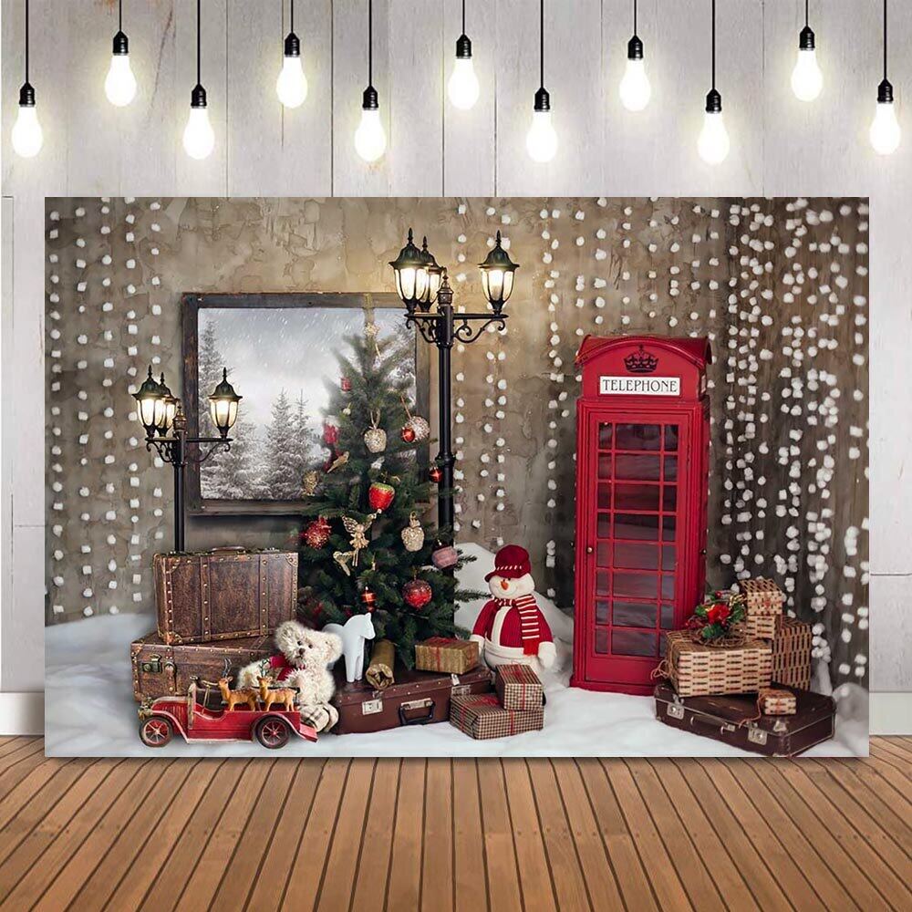Phông Nền Mùa Đông Merry Chriatmas Quầy Chụp Ảnh Phông Nền Trẻ Sơ Sinh Trẻ