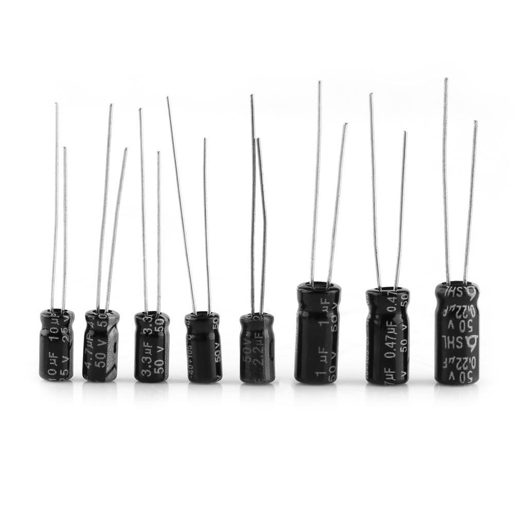 500pcs 24 Values Aluminum Electrolytic Capacitor Assorted Kit 10V~50V 0.1uF to 1000uF