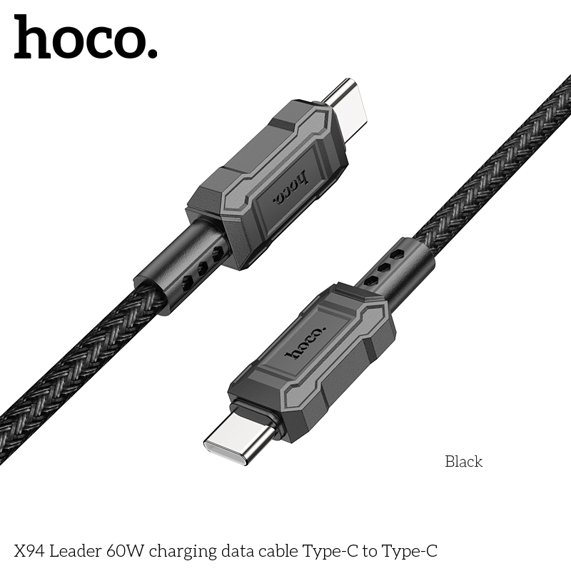 Hoco Original X94 Type-C to Type- C Cable 3A 60W Fast Charging Cable USB Type C for Samsung S10 Xiaomi Mobile Phone USB PD Charger Type-C Cable