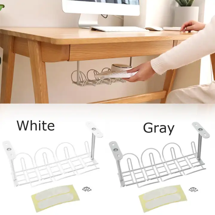 Under Desk Cable Management Tray Wire Cord Power Strip Adapter