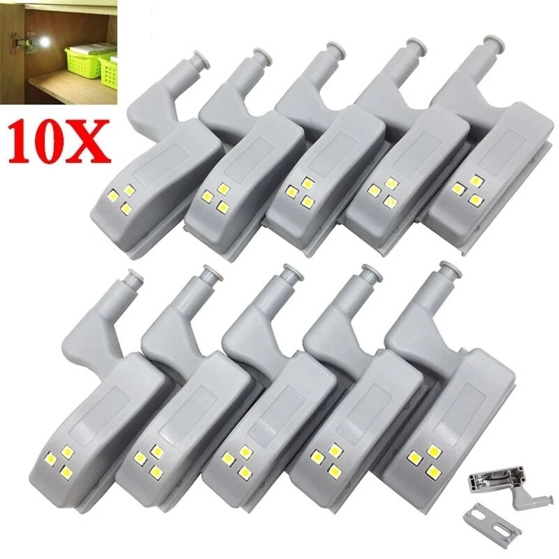 10PCS Universal LED Inner Hinge Lamp Cabinet Induction Light Wardrobe Cupboard Sensor Lights Bedroom Kitchen Closet Night Lamp