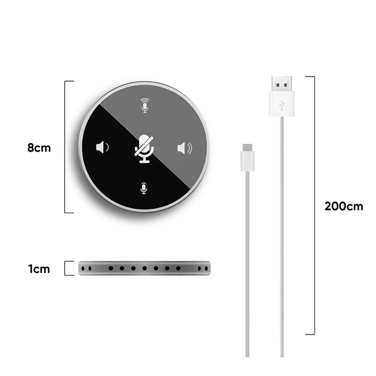 Loa Hội Nghị USB Để Bàn Micro Loa Tích Hợp Micro Điện Dung Máy Tính PC Đa Hướng 360 ° Có Chức Năng Tắt Tiếng Cắm Và Phát Điều Chỉnh Âm Lượng Tương Thích Với Windows Mac Cho Máy Tính Xách Tay Máy Tính Xách Tay Video Hội Nghị Ghi Âm Chơi Game Trực Tuyến