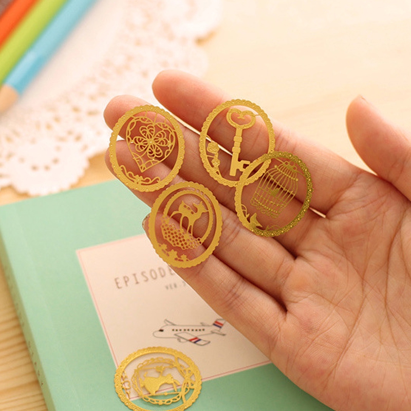 Vòng Kim Loại Bookmark Sáng Tạo Retro Tinh Tế Văn Phòng Phẩm Đánh Dấu Món Quà