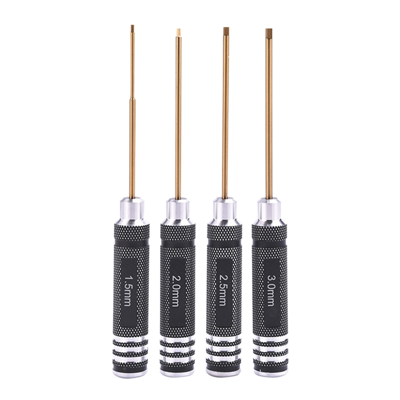 Rc hex driver set 4pcs hex allen screwdriver kit 1.5mm 2.0mm 2.5mm 3.0mm for key driver repair tools for rc car lightwei