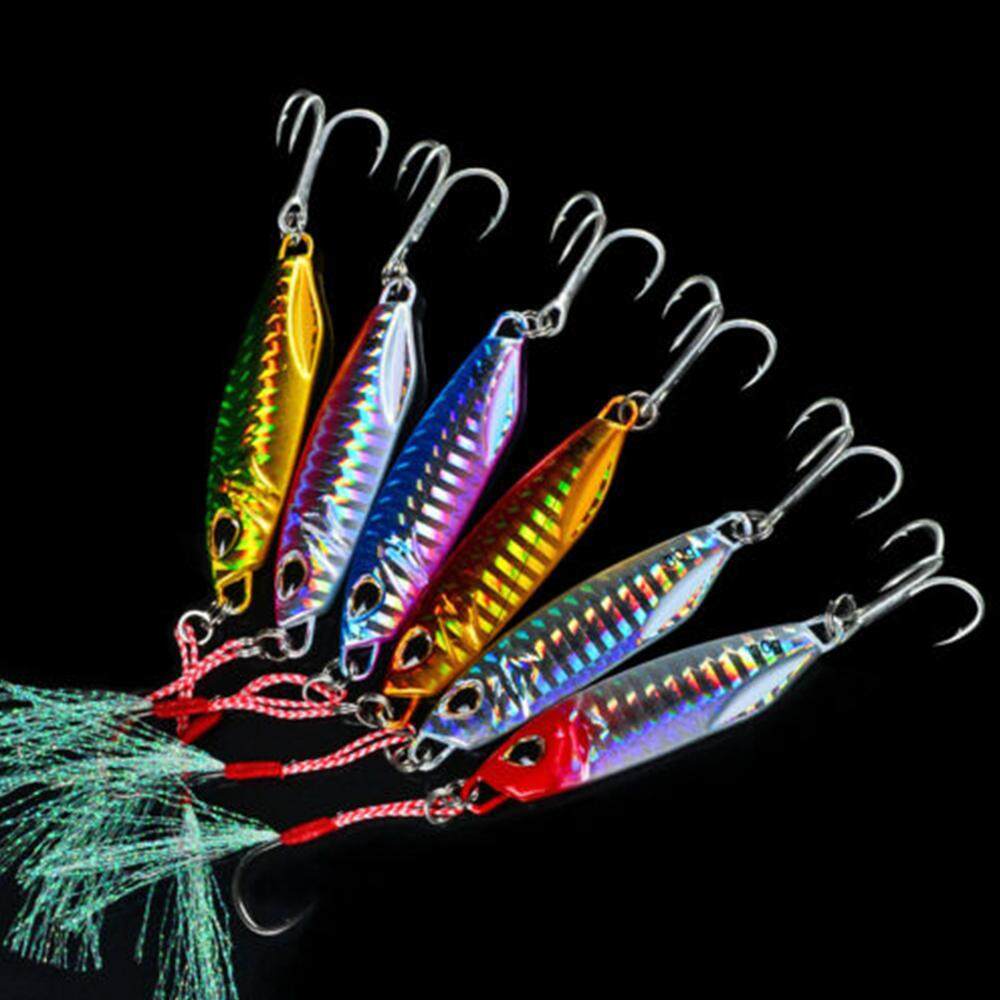 40g 50g Minnow Feather Metal Fishing Lures Lead Casting Jig Bait Spinning Baits