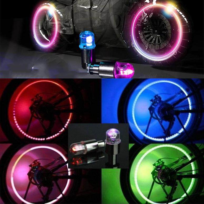 2Pcs Bike Bicycle Car Motorcycle Wheel Tire Valve Stem Cap Neon LED Light Lamp b